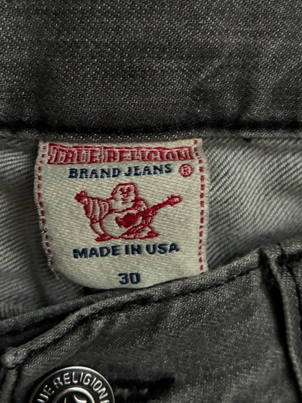 Y2K Vintage True Religion Gray Slim Bootcut Jeans with Subtle Fading - Picture 7 of 7